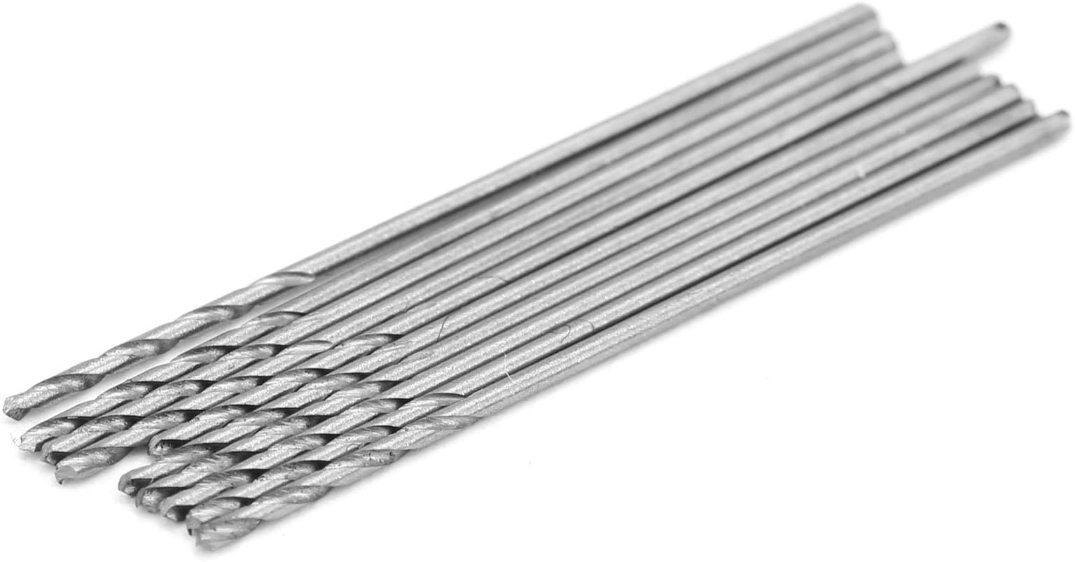 High Speed Steel Drill Bit Set 0.75mm 10 Pieces Straight Shank for Pearl Beads Jewelry Making and Drilling