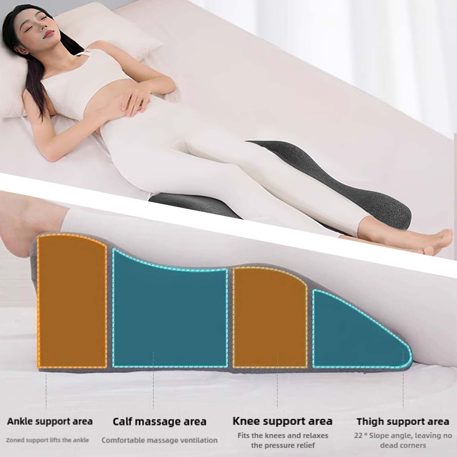 Almohada de cuña para dormir, cojín triangular de espuma para alivio de espalda, piernas y rodillas, posicionamiento elevador ideal para mayor comodidad