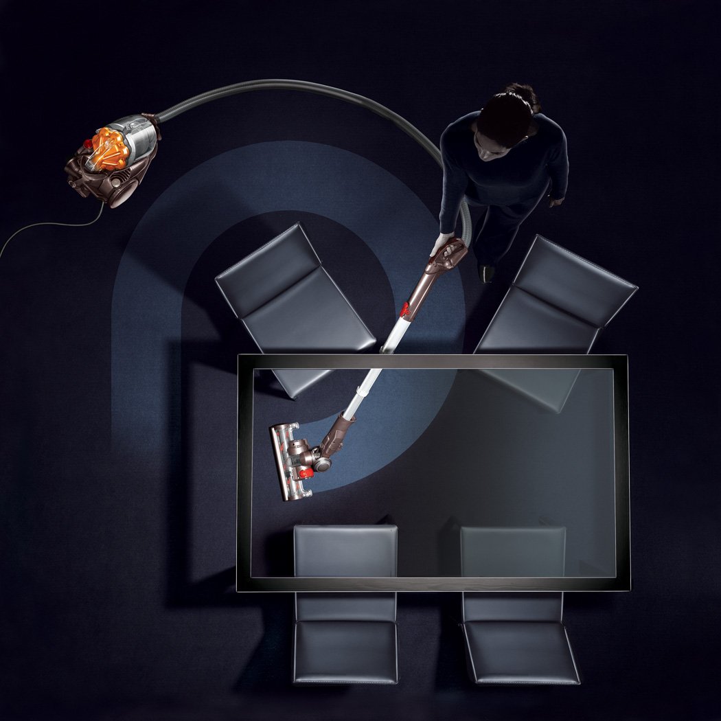 Dyson DC21 vacuum head actively cleaning carpet