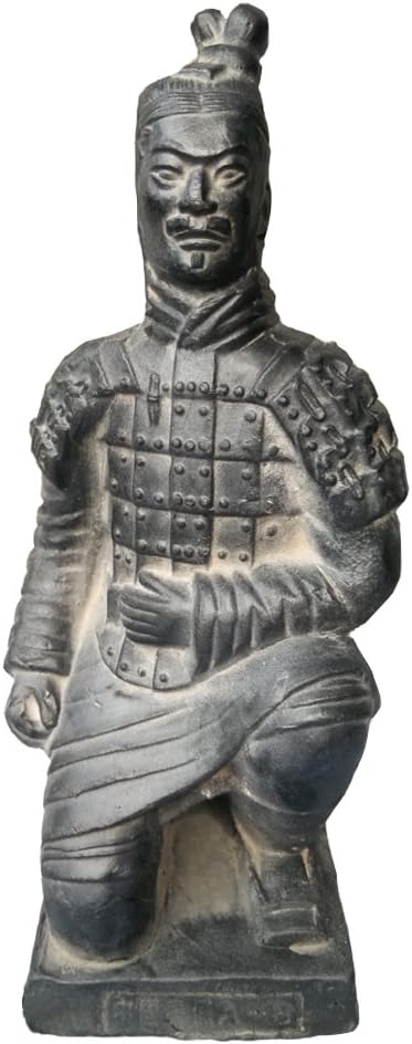 Terracotta Warriors, Ancient China Qin Dynasty Terracotta Warriors Sculpture Home Display Table Display Gift Multi Presentation 7" Tall, Kneeling Archer