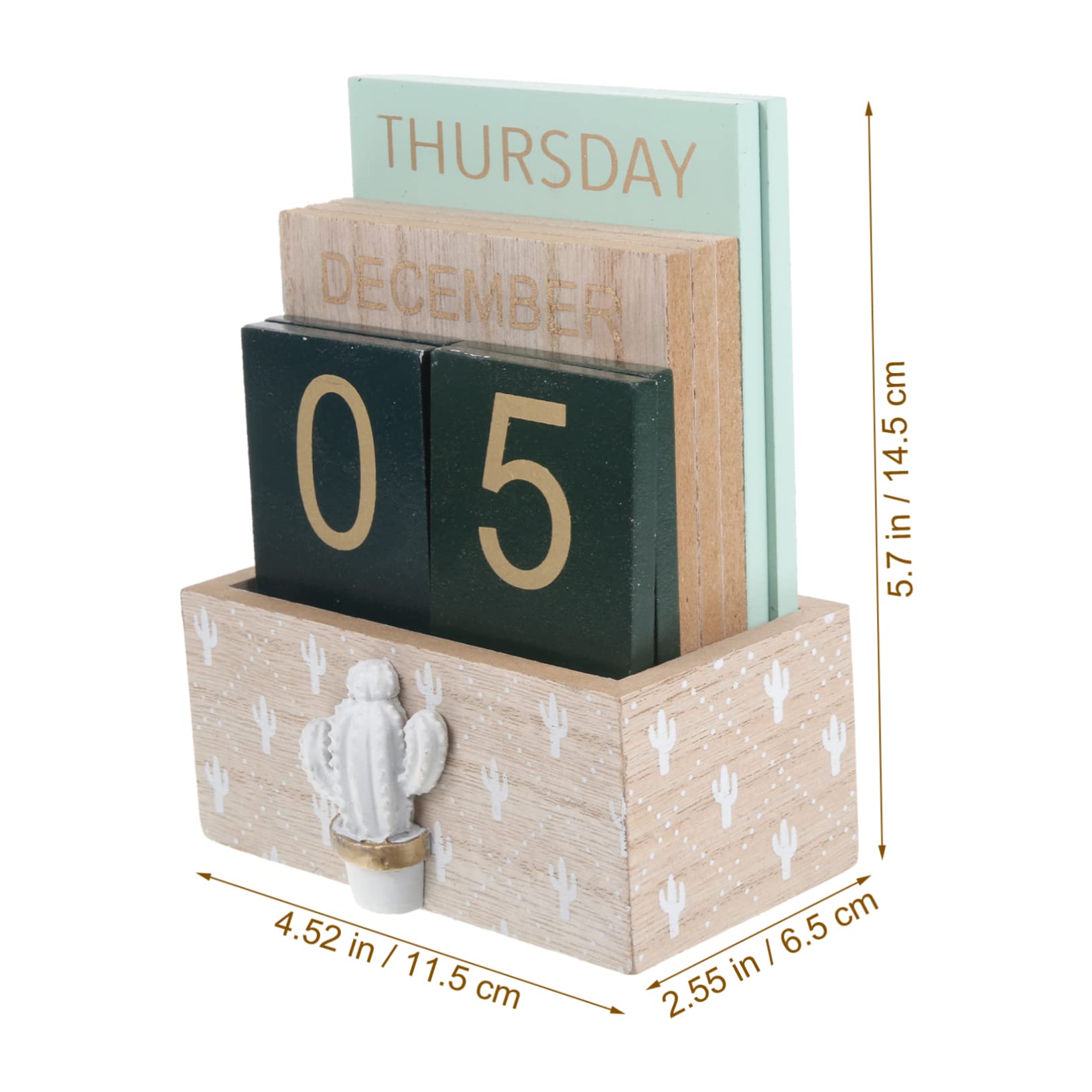 PLAFOPE Calendario da Scrivania in Legno Blocco di Data Calendario da Tavolo in Piedi da Ufficio per Uso Personale o Regalo