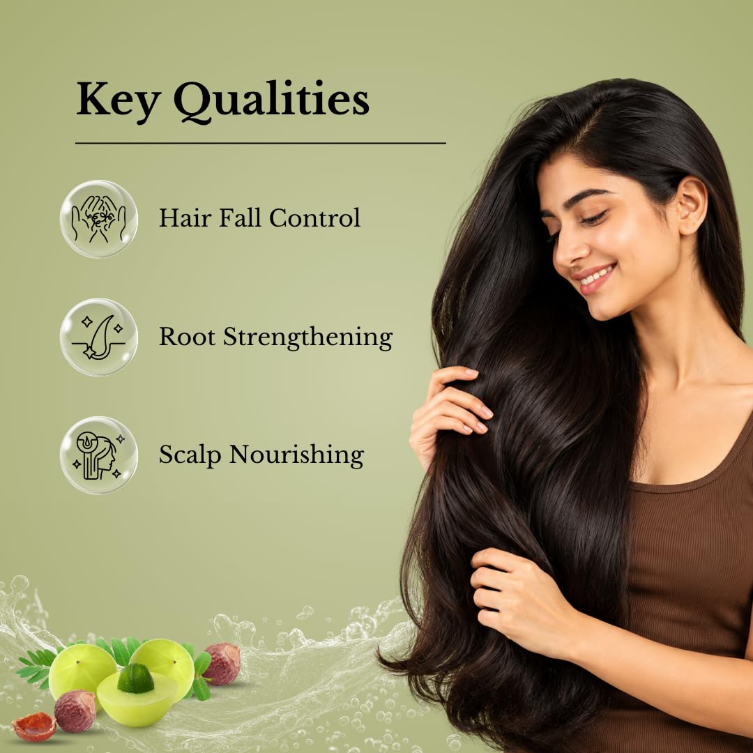 Vyom India Anti-Hairfall Shampoo 250ml | Bhringraj & Amla with Reetha & Shikakai | Herbal Hair Growth & Strengthening | Sulphate & Paraben Free Natural Shampoo for Men & Women 3