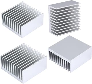 4PCS Heat Sink Kit 40mmx40mmx20mm Aluminium Heatsink Cooler for Cooling VRM GPU Stepper Driver 3D Printers Stepper Motor NEMA 17, TEC1-12706 Thermoelectric Peltier Led