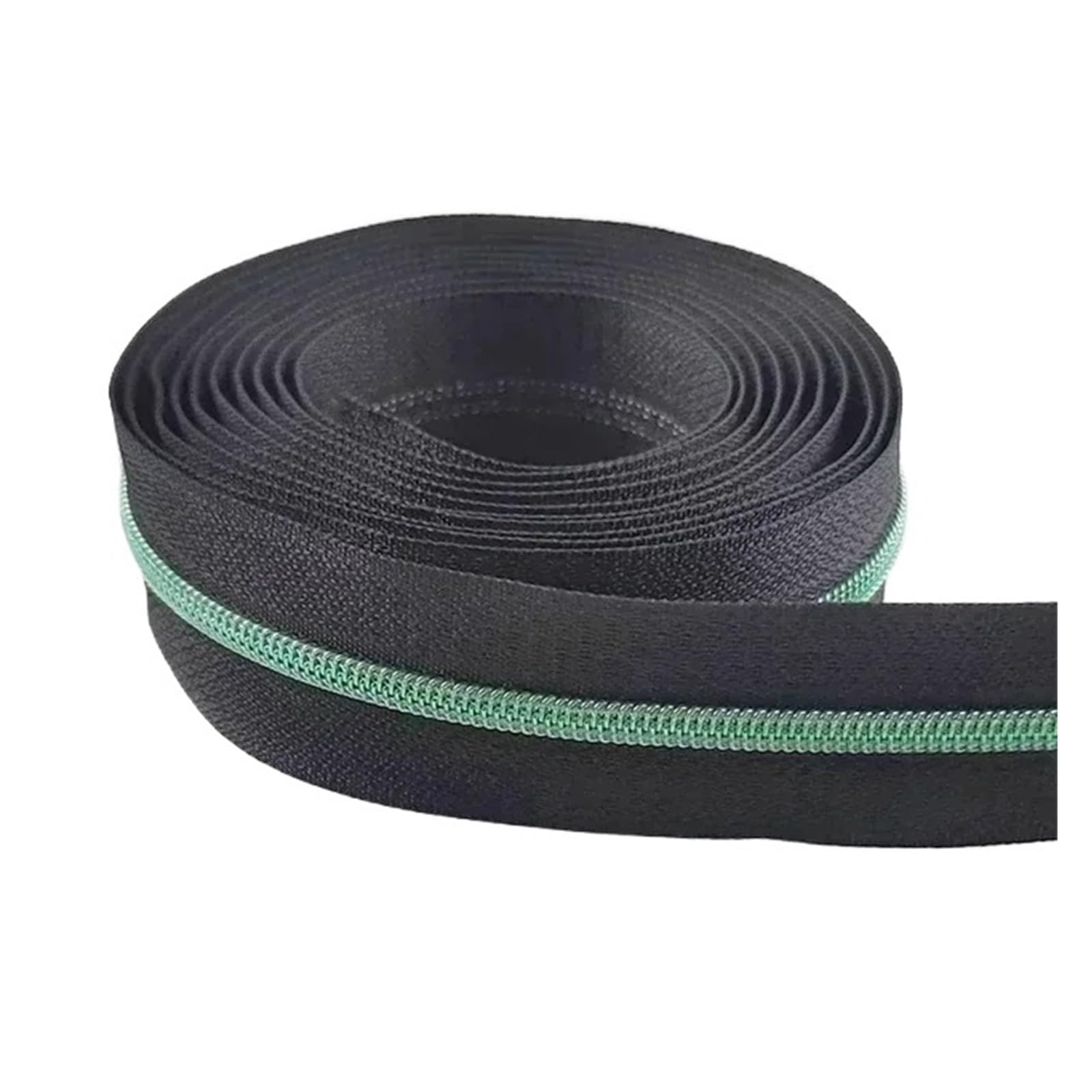 Cremalleras De Nailon 5M, 5#, for Coser Mochila, Decoración Colores, Bobina, Cremallera, Cierre Chaqueta, Ropa DIY, Accesorios Reparación, 1 Ud(KY377-BlackGreen)