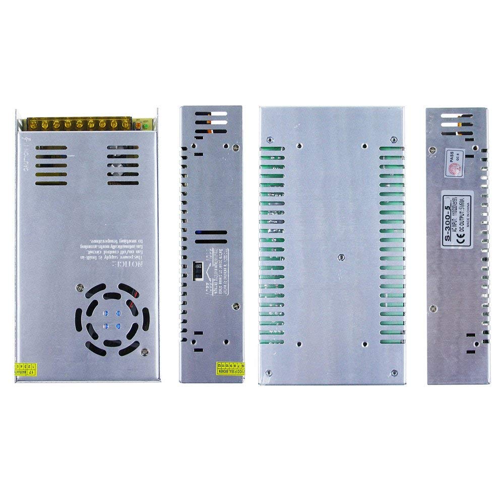 ALITOVE Alimentatore di rete da 5 V, 60 A, trasformatore LED, 230 V a 5 V, 300 W, alimentatore di rete, trasformatore per WS2811 2801 WS2812B WS2813 APA102 strisce LED