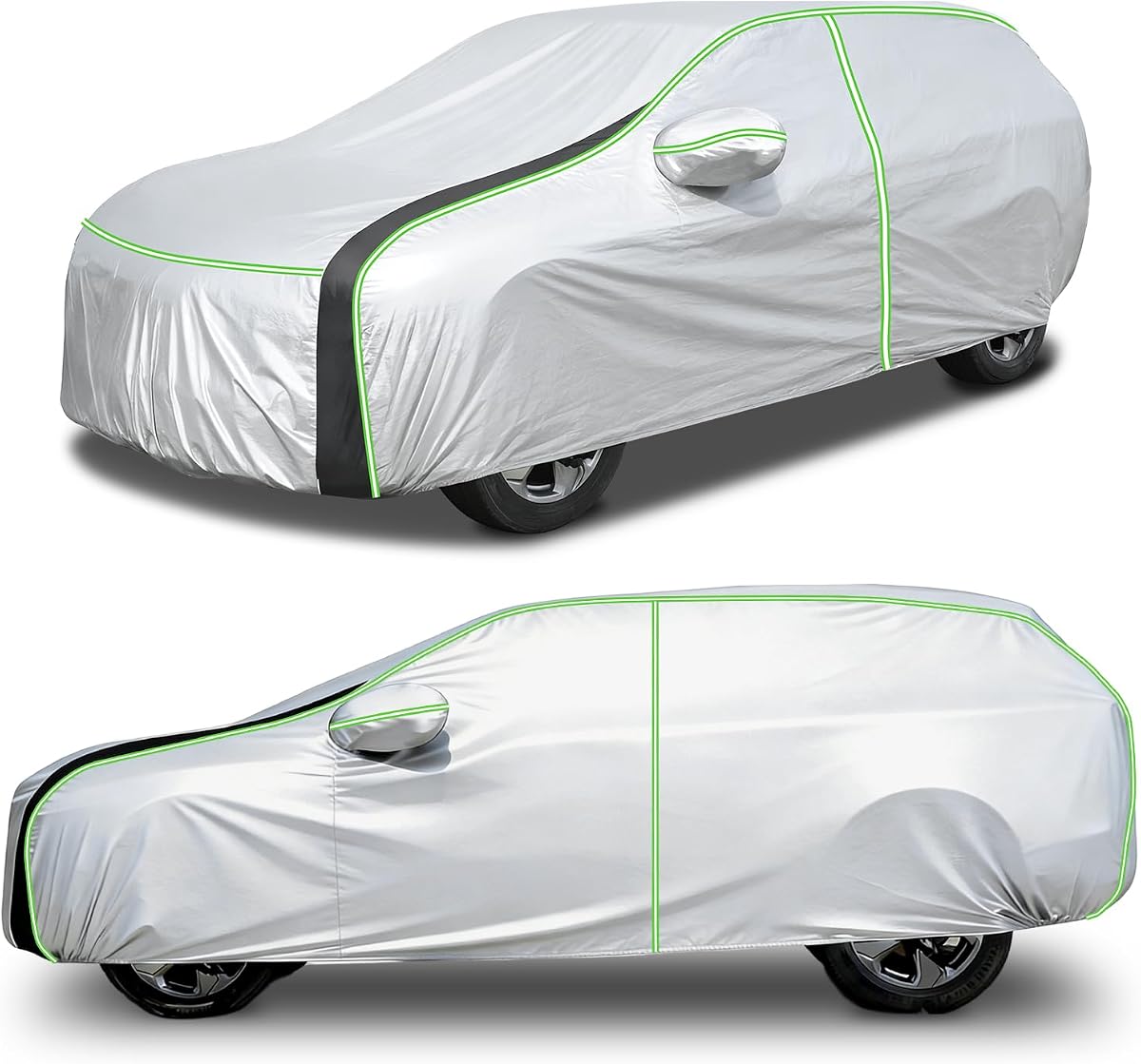420D Waterproof | Sunshade Car Cover Fits for Jeep Grand Cherokee 1993-2026, All Weather Car Covers for Grand Cherokee Accessories, with Zipper & Reflective Safety Strips