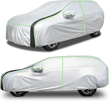 420D Waterproof | Sunshade Car Cover Fits for Jeep Grand Cherokee 1993-2026, All Weather Car Covers for Grand Cherokee Accessories, with Zipper & Reflective Safety Strips