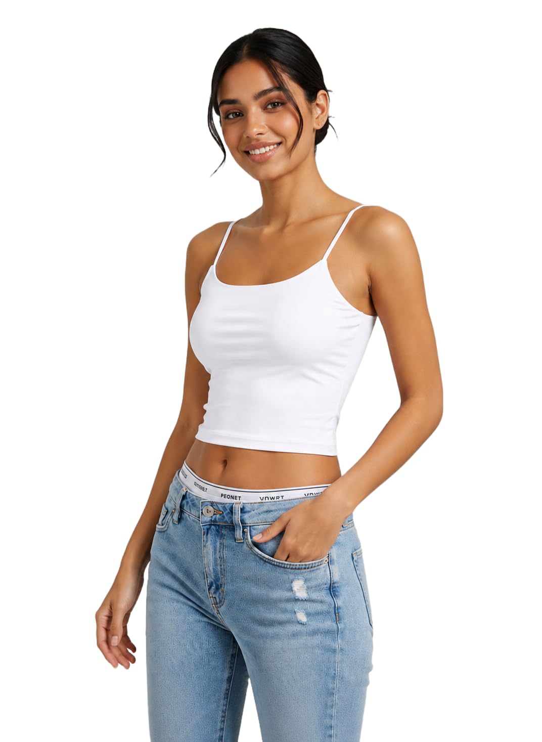 Women Crop Tank Top Sleeveless Spaghetti Strap Casual Top-image-11