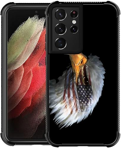 Vista 75 de Funda compatible con Samsung Galaxy S23 Ultra, diseño gráfico de bandera estadounidense en blanco y negro, acrílico, a prueba de golpes