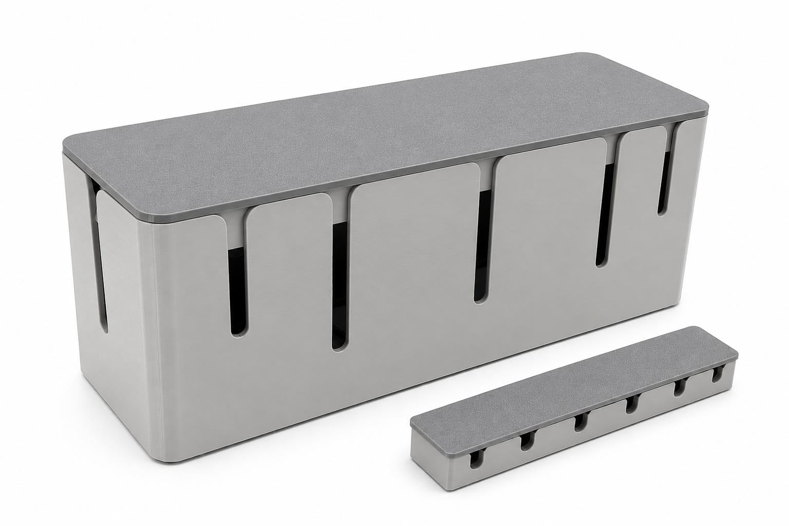 SIMMANG TECH Cable Management Box, Medium Size, Cord Organiser for Work Desk Set, Wall Mountable (Modern Grey)-image-34