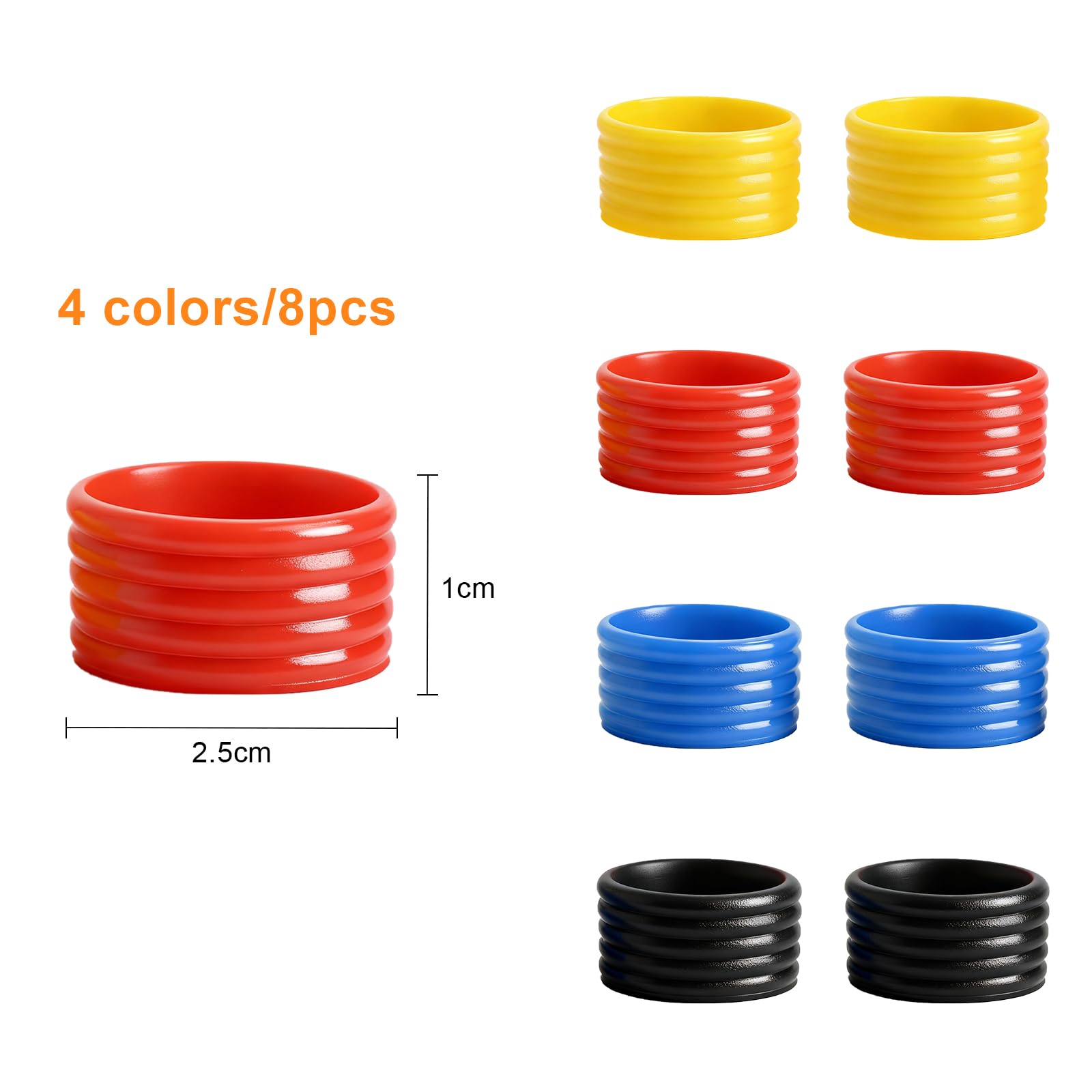 8 anillos de goma, banda de agarre para raquetas de tenis, raquetas de tenis, bandas antideslizantes, agarre de silicona, anillos elásticos, bádminton, paddle tenis, pickleball, raqueta de squash (4