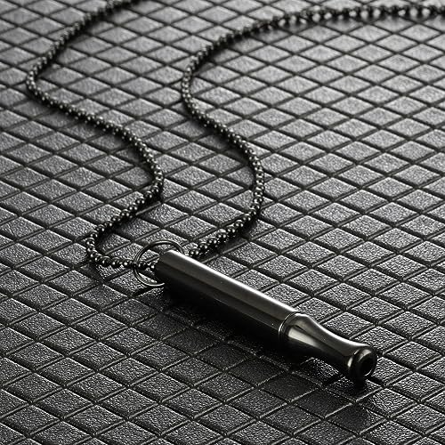 Quit Smoking Necklace 2 PCS Breathing Beads Stainless Steel Chain for Anxiety Relief Stop Smoking Necklace for Adult Women Men, Black and Silver2
