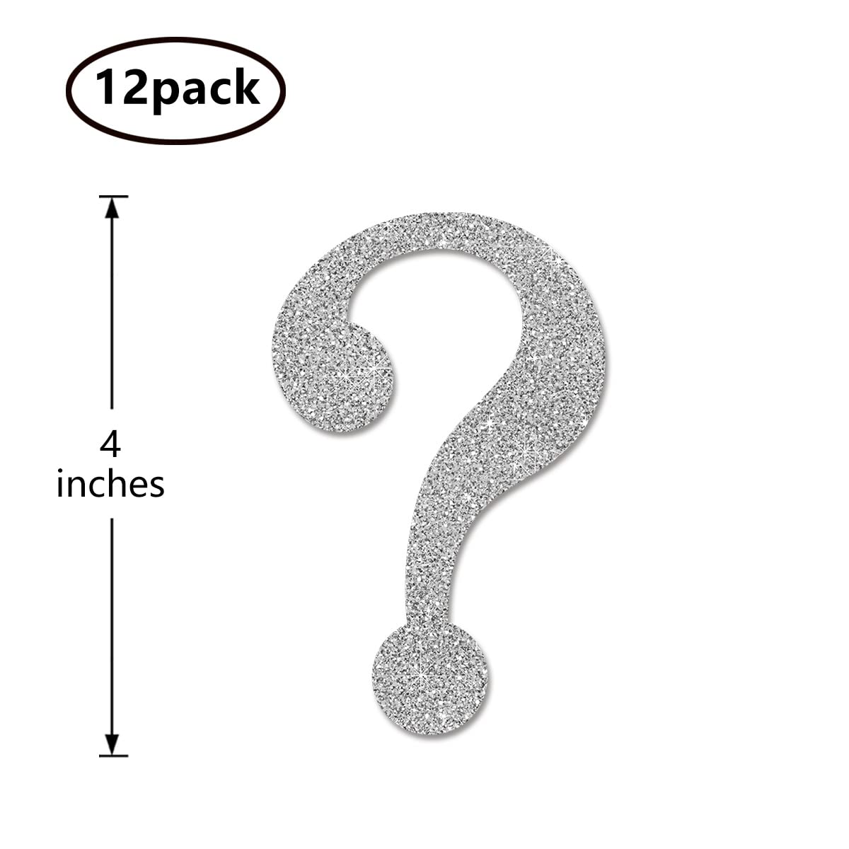 Silver Question Mark Cut-outs, 12-Pack Table Topper Gender Reveal Baby Shower Party Decorations