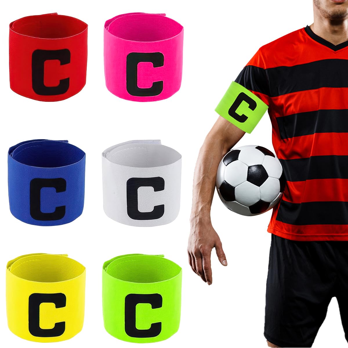 GHEART Kapiteinsband, spelgidsband, verstelbare maat, elastische voetbalarmband, armband, volwassenen en junioren, kapiteinarmband, voetbalkapitein-armbanden, teamsportaccessoires, 2 stuks
