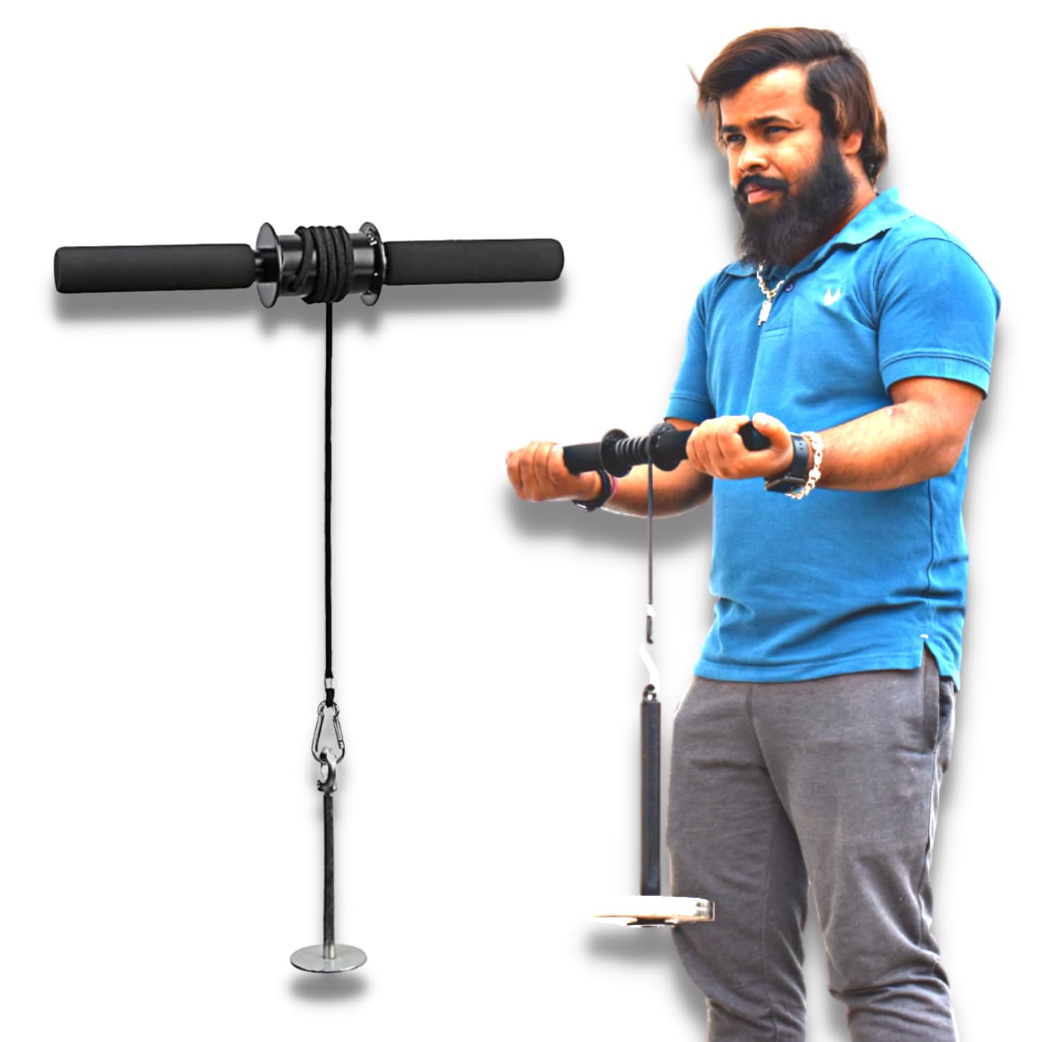 HASHTAG FITNESS Home Gym Wrist Roller Forearm Exerciser Arm Blaster Home Gym Fitness equipments, Equipment for Training and Fitness (B08TCF5SJR) Amazon Price History, Amazon Price Tracker
