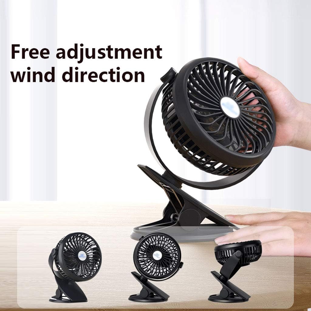 USB Fan Portable Rechargeable Ultra-Quiet Desktop Fan for Office Use Multiple Colors (Black)