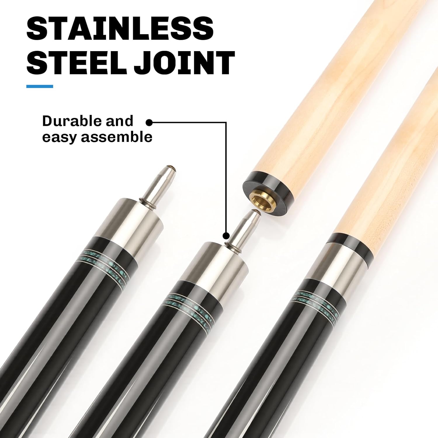 Kmise Pool Cues, Professional Billiard Cue Stick with Hard Case 58" Maple Pool Cue Stick Kit, Pool Sticks for Adults - Perfect for Home Game Rooms, Bars & Billiard Halls