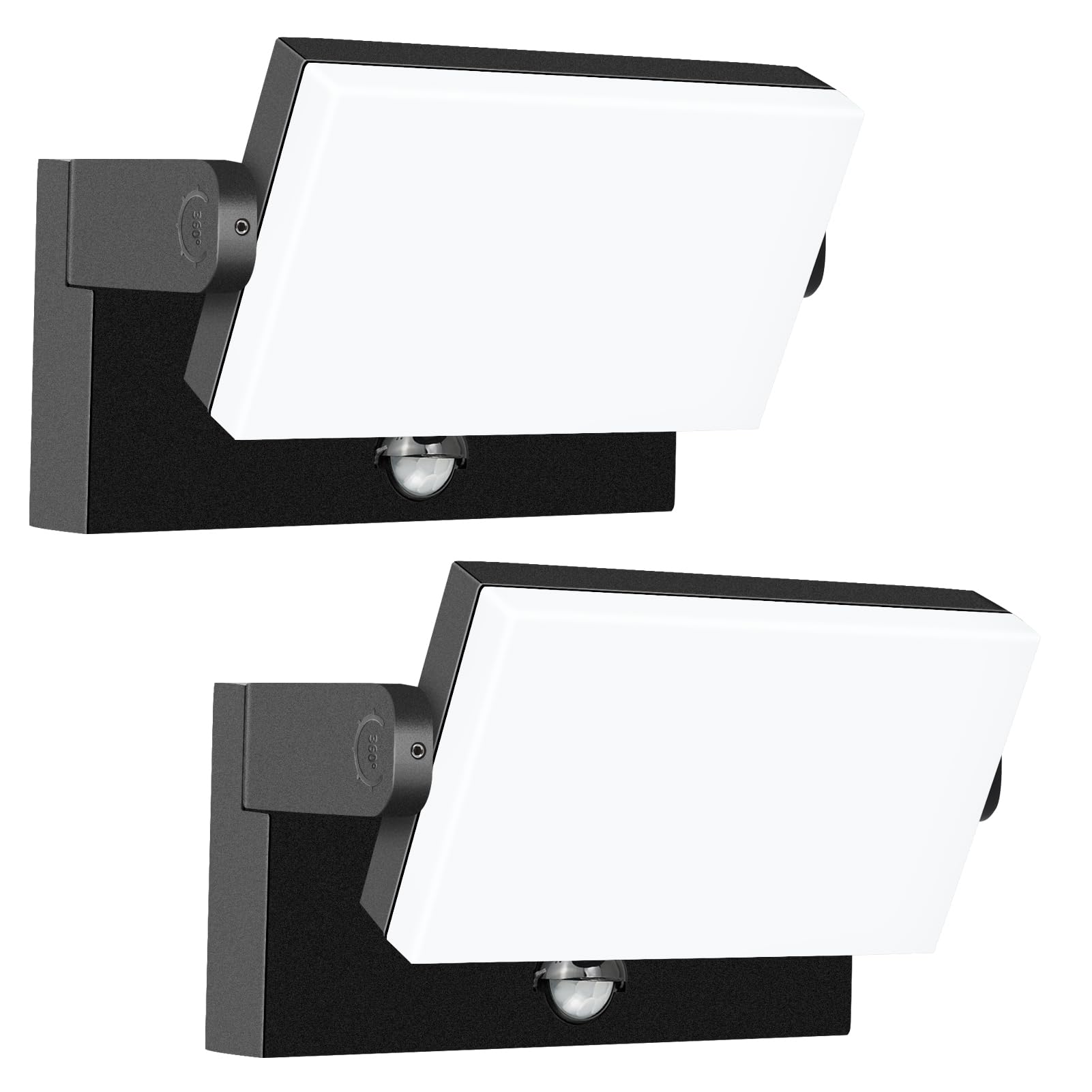Photo 1 of WISELUME 60W LED Motion Sensor Outdoor Wall Light, Black, 2 Pack