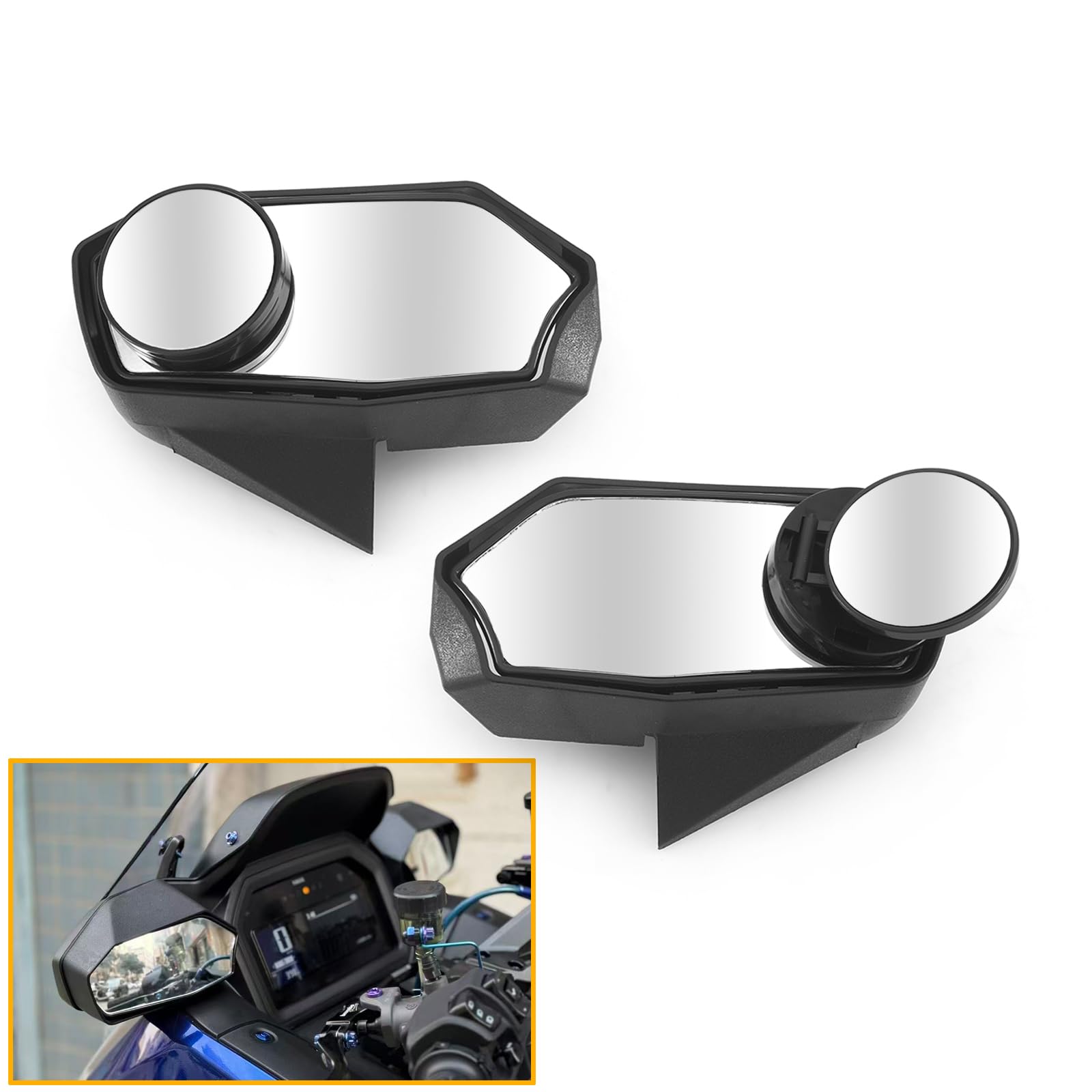 Specchietto posteriore HEINMO compatibile con XMAX X-MAX 300 V3 2025 2026 Modifica specchietti laterali con lente convessa bianca