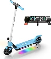 Vista 9 de SIMATE Electric Scooter for Kids 6-14, e Kick Scooter with LED Display and Colorful Lights, Adjustable Height and Foldable, Double Brake, Gifts for