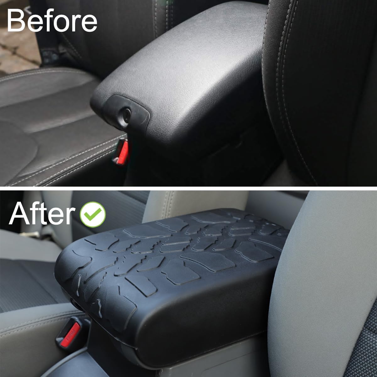 Car Center Console Armrest Cover Cushion Guard Pad for Jeep Wrangler JK JKU 2007-2010 2/4-Doors Armrest Rubber Protector Interior Accessories