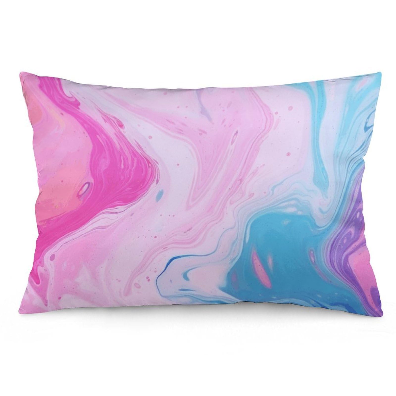 2 Pack Pillow Cases for Hair and Skin, Soft Breathable Pillow Case Covers with Hidden Zipper, Colorful Marble Pastel Pillowcase 20"x30" Pillow Covers for Sleeping Gift