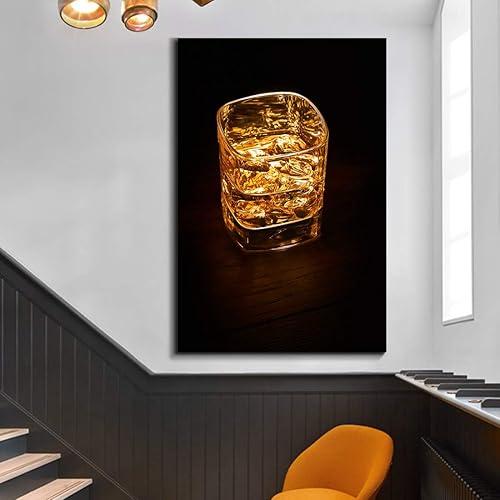 Miniatura 10 de Denozer - Impresiones en lienzo de whisky de vino, arte de pared, pinturas de bodegones de licor para cocina, bar, pub, decoración del hogar, lienzo