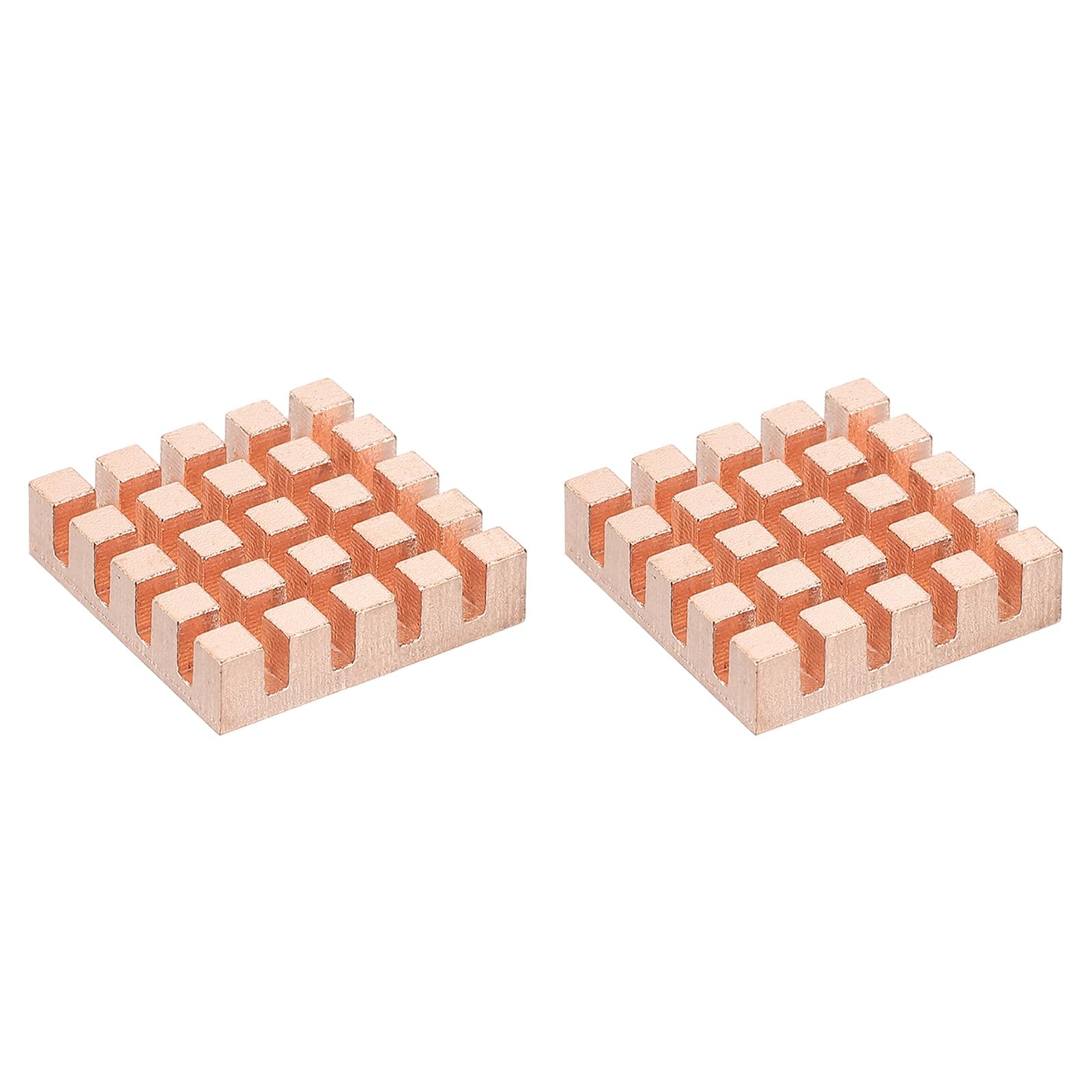 PATIKIL Miedziany radiator termiczny 20x20x5mm, 2 szt. Chłodnica do urządzenia przenośnego Chip CPU Tranzystor mocy FET IC Wzmacniacz mocy
