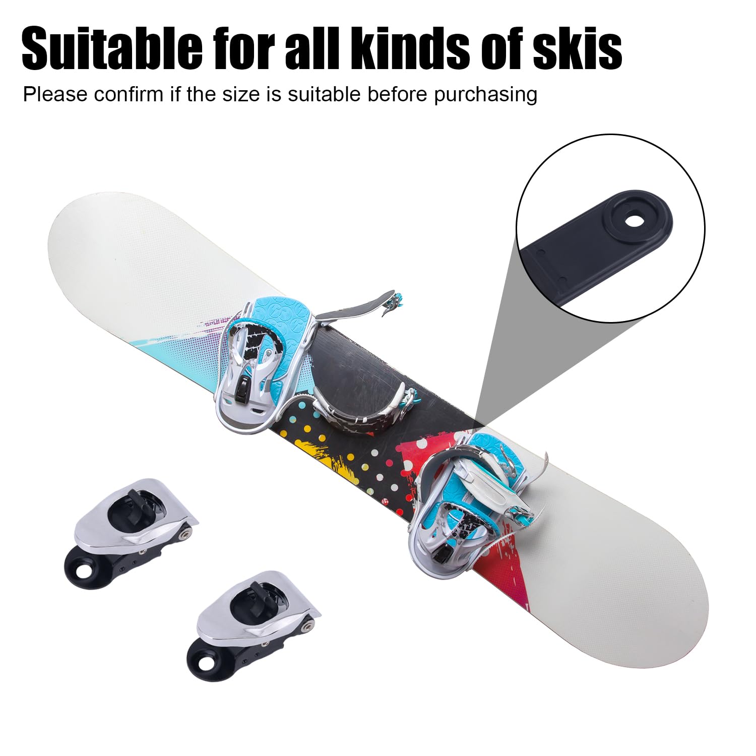 BOXOB 2pz Cinghie per Attacchi Snowboard con Fibbie per Cinghie, Cinghie Elastiche per Scaletta da Snowboard Cinghie per Caviglia per Attacchi da Snowboard per Appassionati di Snowboard