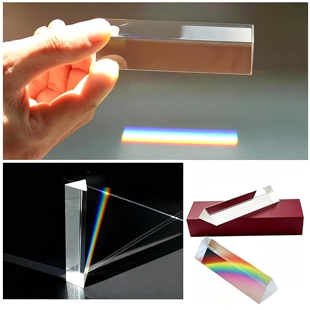Foto 2 de 8 de ZHYUAN 15CM Prisma Óptico Portátil,Prisma Fotografía,PrismaTriangular de Cristal,PrismaLuz Arco…