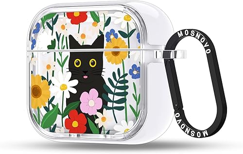 Miniatura 372 de MOSNOVO Funda protectora transparente para AirPods Pro 3, con anillo de metal duro de lujo de doble capa a prueba de golpes, diseñado para AirPods