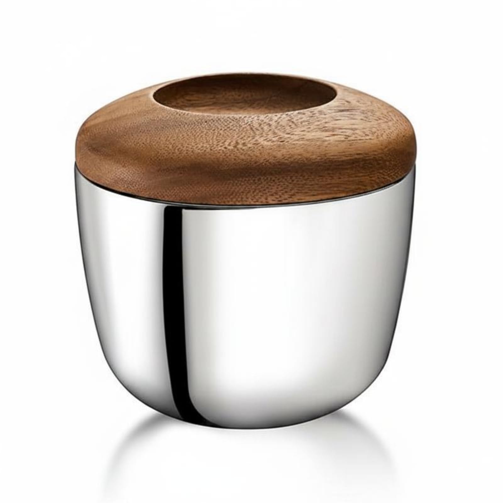 KESOTO Cubitera de Acero Inoxidable 304 con Tapa Cubo de Hielo con Pinzas Contenedor para Servicio de Bebidas Diseño Decorativo con Tapa de Aspecto Madera Adecuada para Barras Cenas Sala de Estar