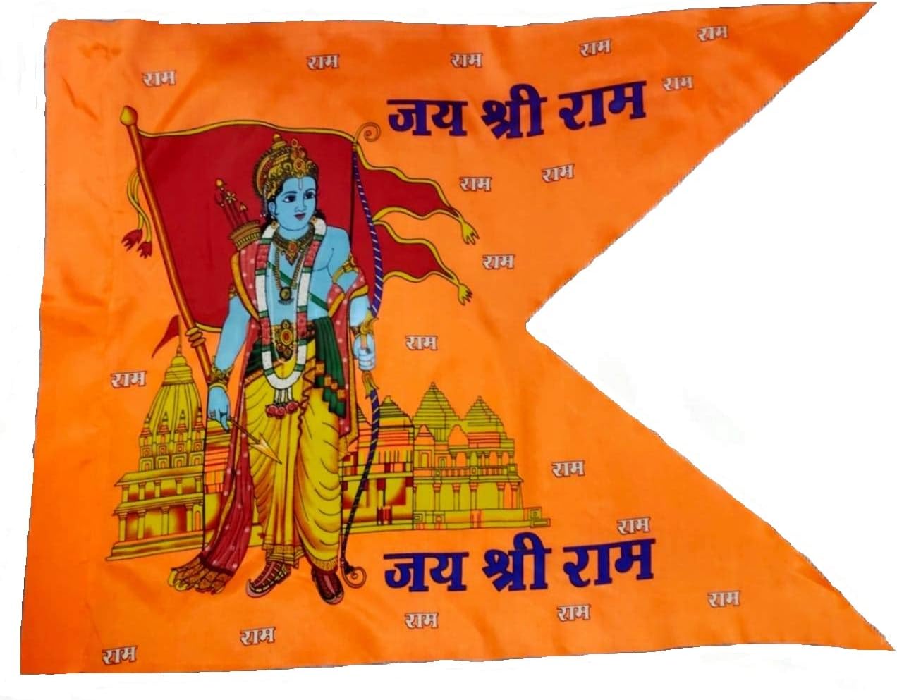 Shri Ram Temple Flag Ram Mandir Jhanda Bhagwa Saffron Flag (40x60 inch)