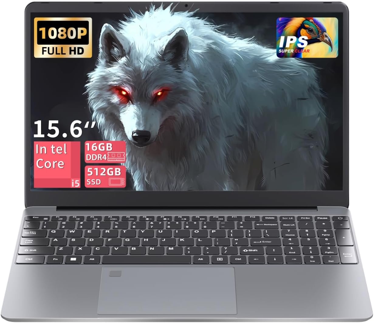 2025 15.6" Laptop Computer Core i5 8279U CPU(4C/8T, Up to 4.10 GHz),16GB DDR4 512GB NVMe SSD Gaming Laptop Win 11 Pro PC/BT4.2/Backlit KB/Fingerprint for Student, Work, Business(16G+512GB)