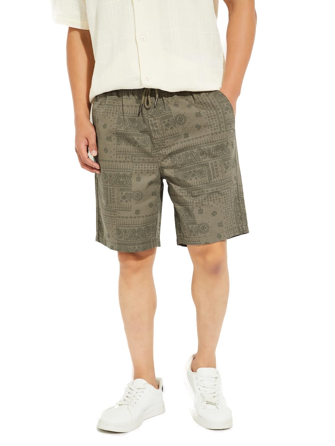max URB_N Men Bandana Print Shorts (Green_S)-picture-32