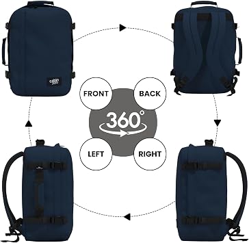 Cabinzero Classic Cabin Backpack 36L, Flight Approved Carry On with YKK Zips and Lightweight Build, Travel Rucksack
