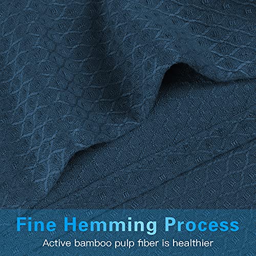 Amyhomie Cooling Blanket Queen Size, 100% Bamboo Blankets For Hot Sleepers, Lightweight Summer Bed Blanket Transfer Heat To Keep Adults/Kids/Babies Cool (Navy, 90×90In) #TOP1