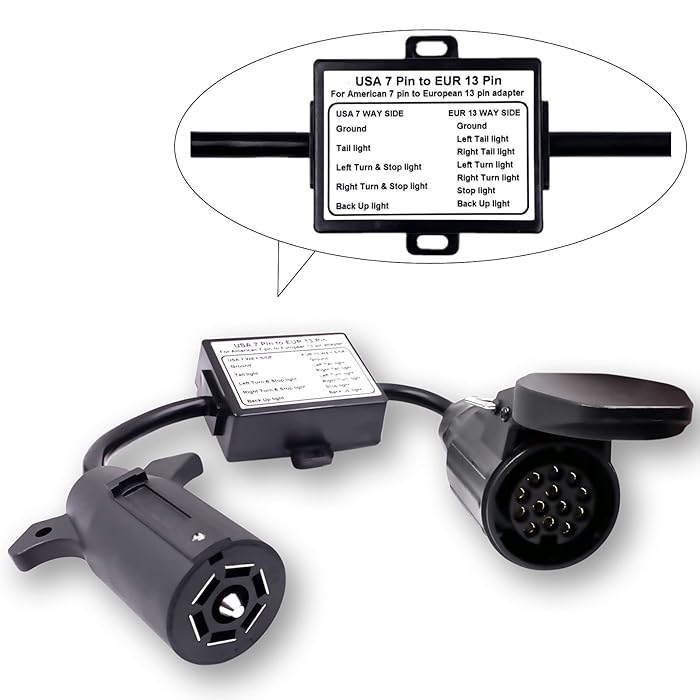 Buy US to EU Trailer Light Converter, US Vehicle with 7Way Blade