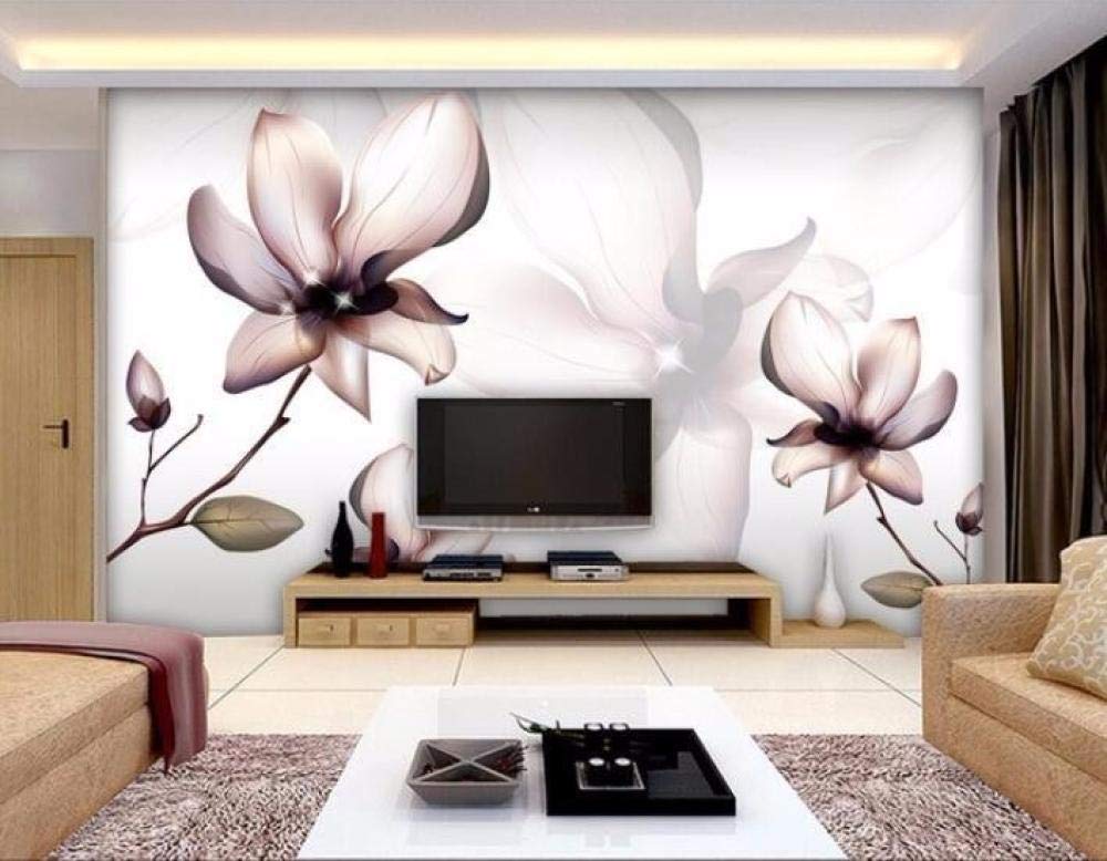 Papier peint mural abstrait HD lignes dorées et fleurs 3D