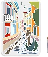 Vista 9 de MAYJOYDIY Plantilla de la ciudad de Nueva York de 11.7 x 8.3 pulgadas, plantillas de construcción de ciudad, estatua de la libertad, plantillas