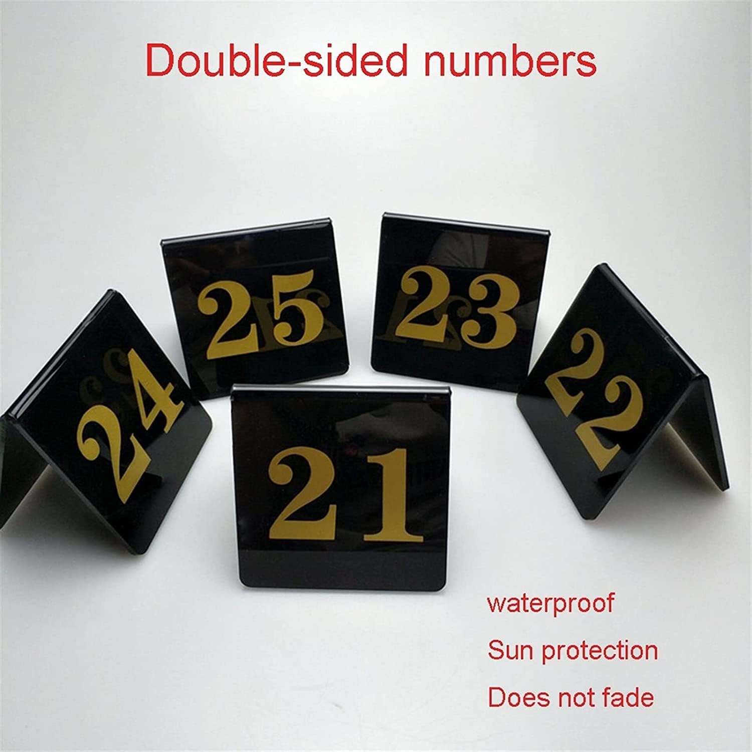 Number Table, Acrylic Restaurant Seat Number Plate,White-1 to 100 (Black 1 to 40)