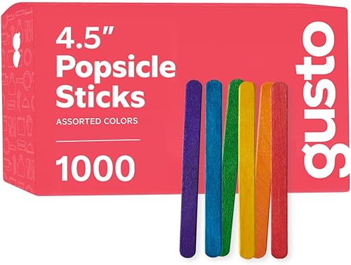 Miniatura 8 de Comfy Package 200 palitos de paletas de colores de 4.5 pulgadas para manualidades, palitos de madera multiusos para helados, helados y más