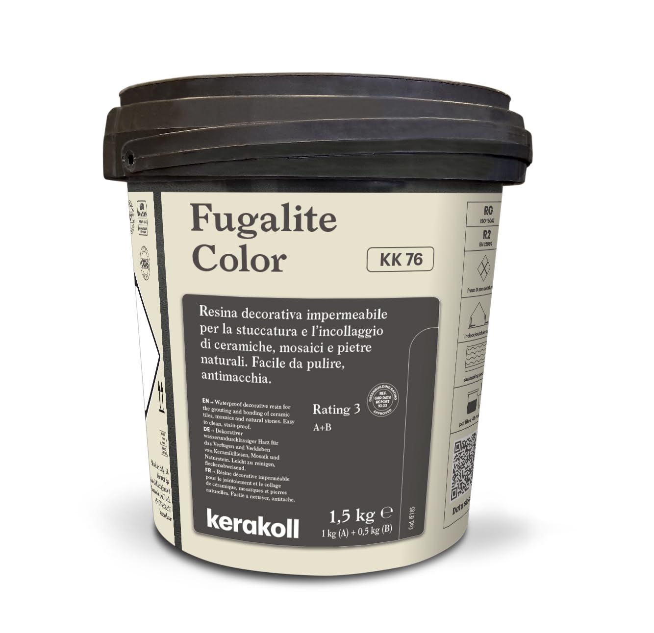 Kerakoll Fugalite Color Epoxy Resin, Tile Grout, 50 Colours, 1.5kg (KK-76, One Size)