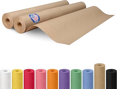 Miniatura 169 de IDL Packaging - Rollo de papel kraft rojo de 36 x 2160 pulgadas (180 pies), hecho en Estados Unidos, grosor 45 libras, arte, envoltura regalos