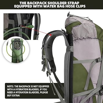 King'sGuard 70L Hiking Backpack with Rain Cover Lightweight Waterproof Travel Camping Backpack Large Backpacking Pack