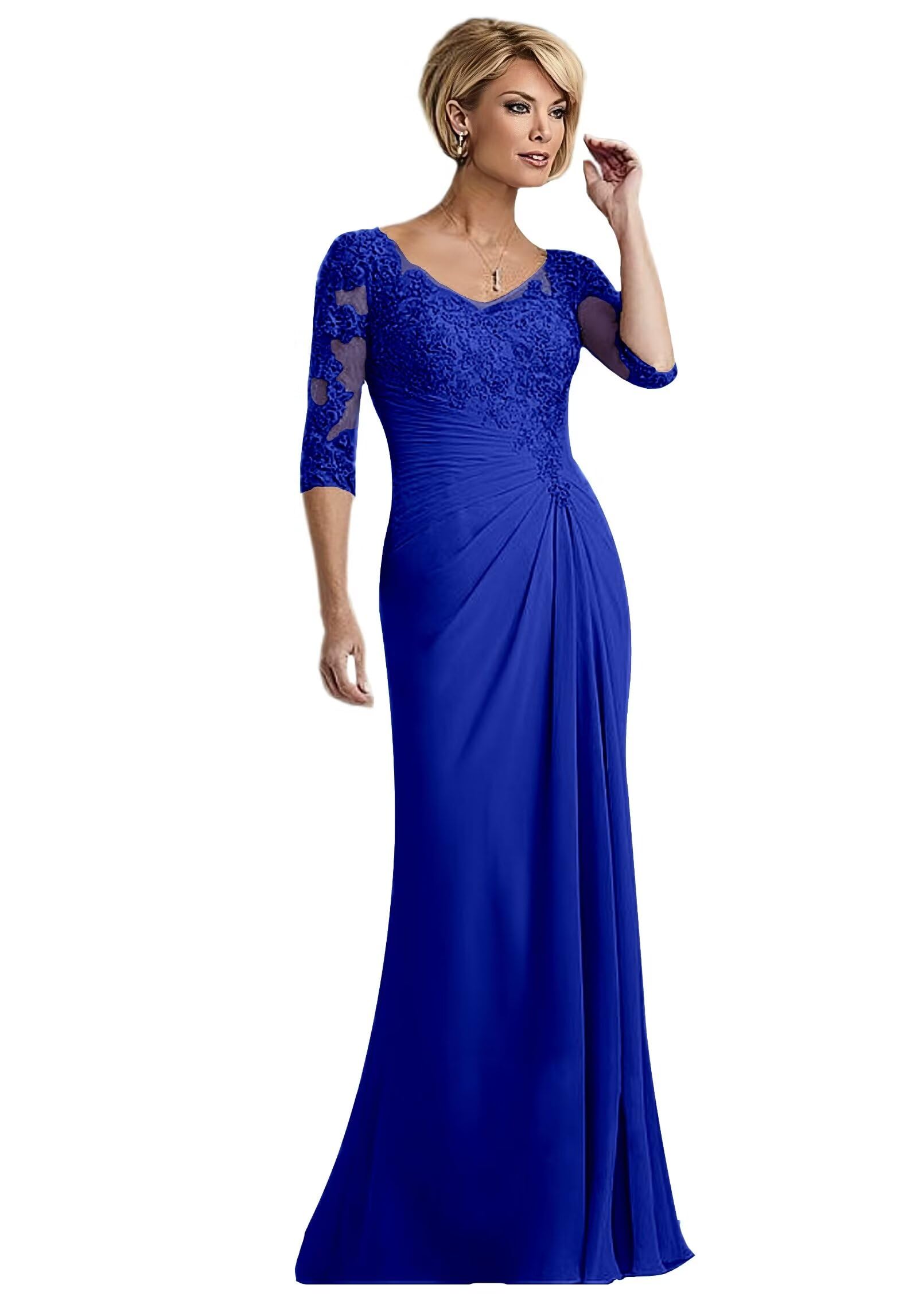 Lace Applique Mother of The Bride Dresses for Wedding 2025 Ruffle Chiffon Mother of The Groom Dress