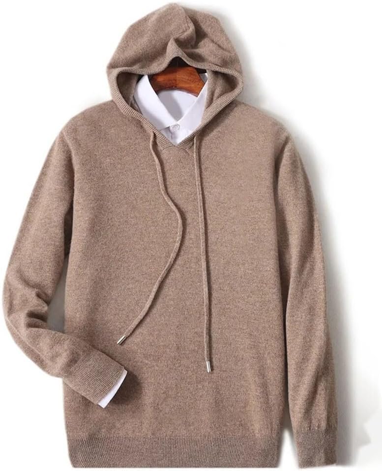 Men Pullover Wool Sweater Fall Winter Thick Merino Wool Long Sleeve Casual Knitted Athletic Clothing