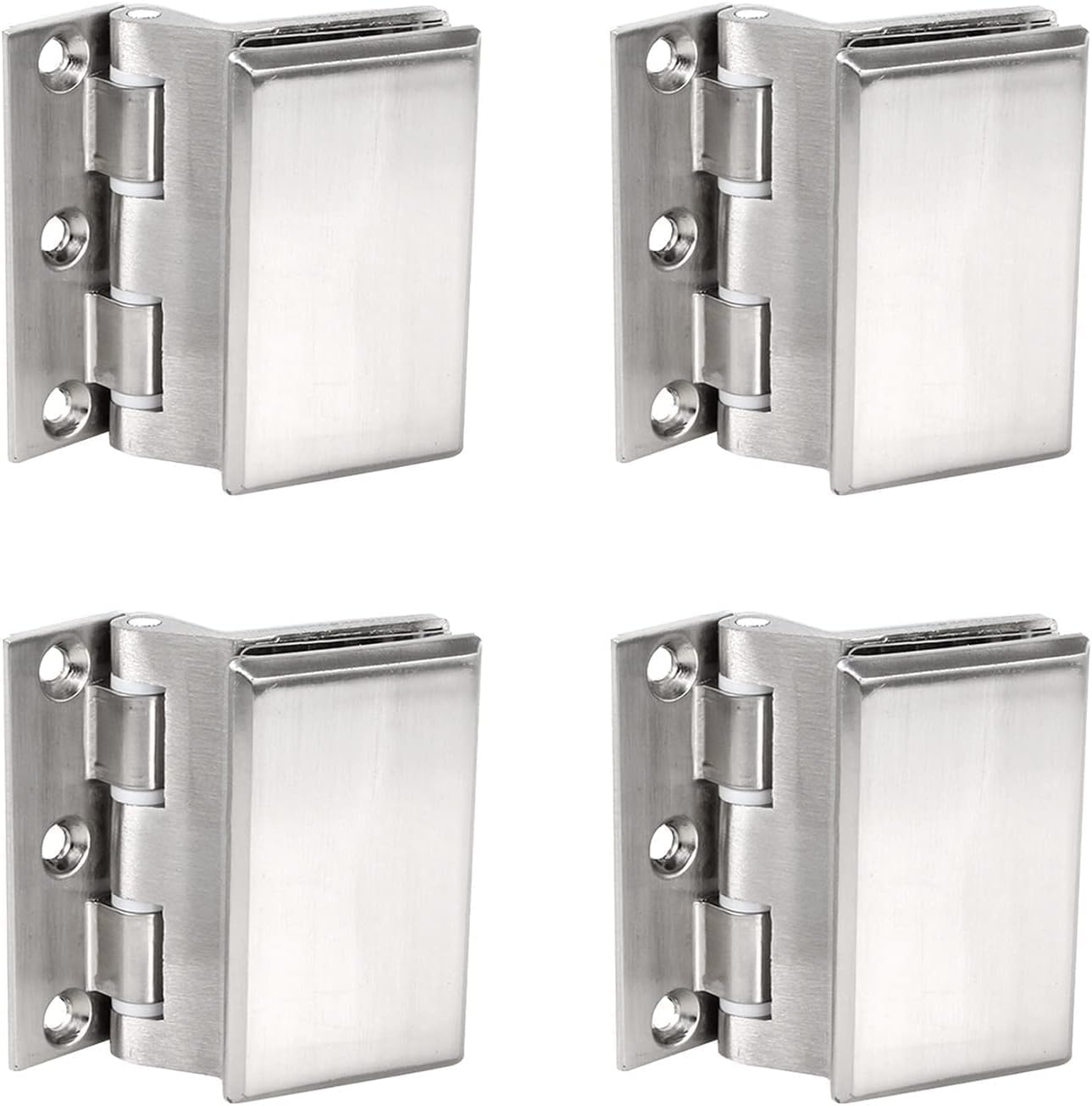 Dfhesdfd One Color Glass Door Hinges, 4Pcs Stainless Steel Glass Door Hinge, Office, Window Clip Slider