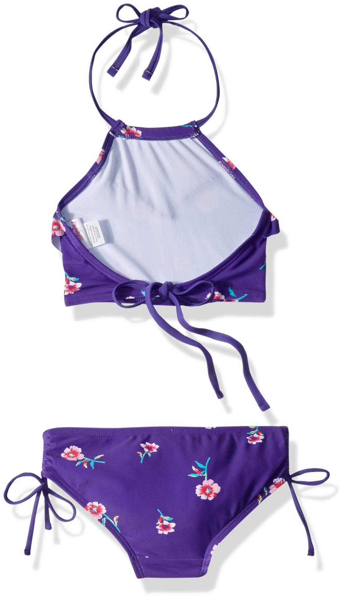 Kanu Surf Girls' Morgan Ruffle Halter Bikini 2-Piece Swimsuit, Pink, 2t