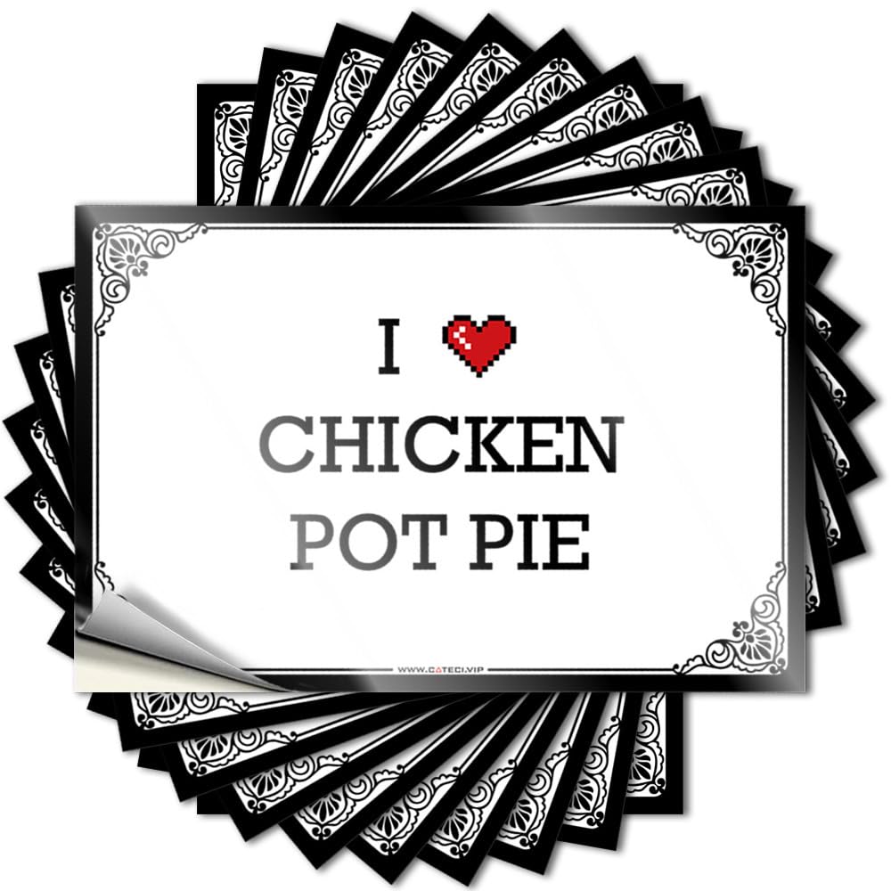 Fzfn Colour Decals Door Western I Love Chicken Pot Pie For Indoor - Holiday Easy Peel Removable(6X9cm)